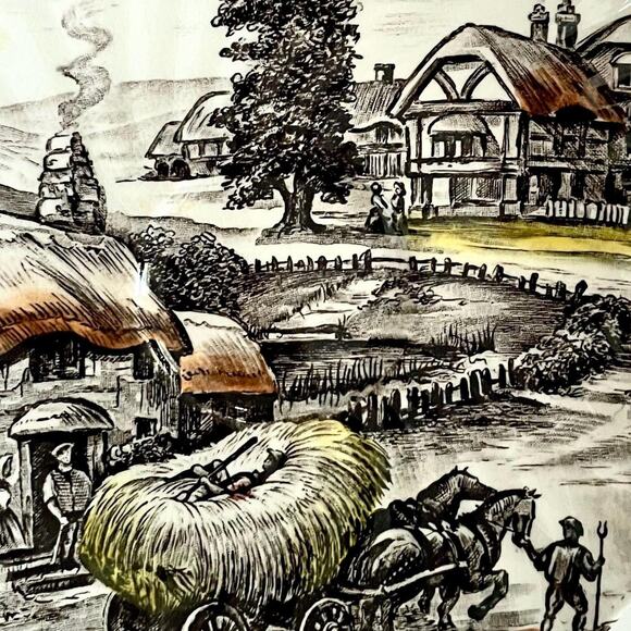 Yorkshire Staffordshire England Ironstone Brown Transferware Dinner Plates x4 - Picture 2 of 4